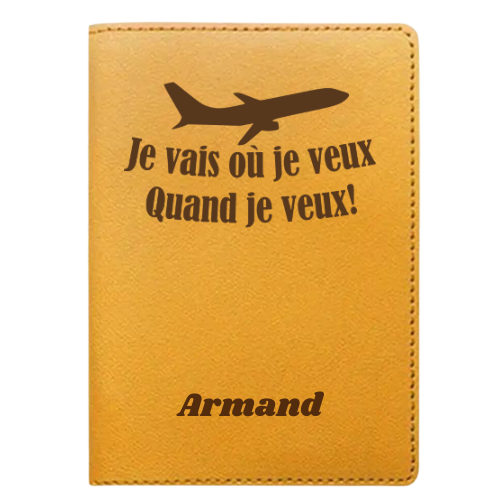 Funda para pasaporte personalizada en color marrón: viaje con elegancia clásica