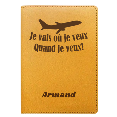 Funda para pasaporte personalizada en color marrón: viaje con elegancia clásica