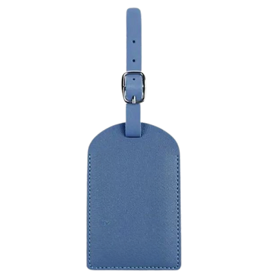 Étiquette Valise Personnalisable bleue ciel gravée dans notre atelier