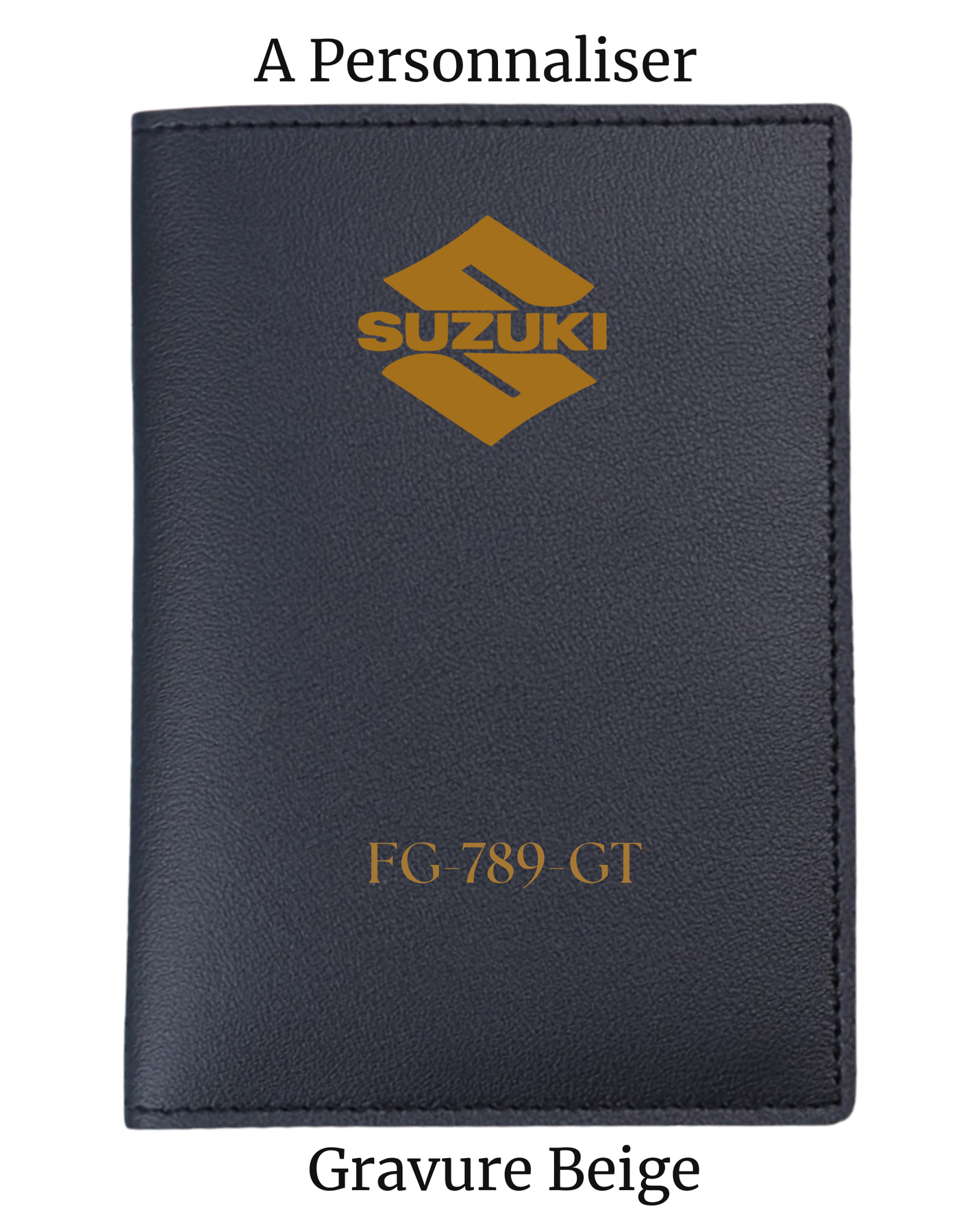 Protège Carte Grise Moto & Scooter à Personnaliser gravure Beige