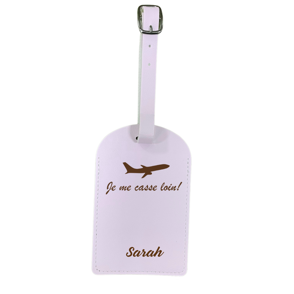 Etiqueta de maleta personalizada violeta claro 