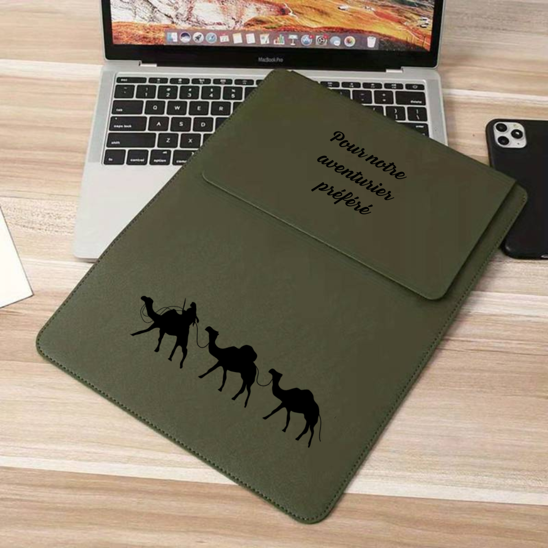 POCHETTE ORDINATEUR VERTE à personnaliser