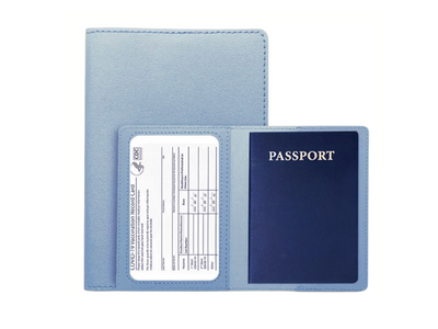 Protège Passeport Personnalisé Bleu ciel,voyage en 1ere classe