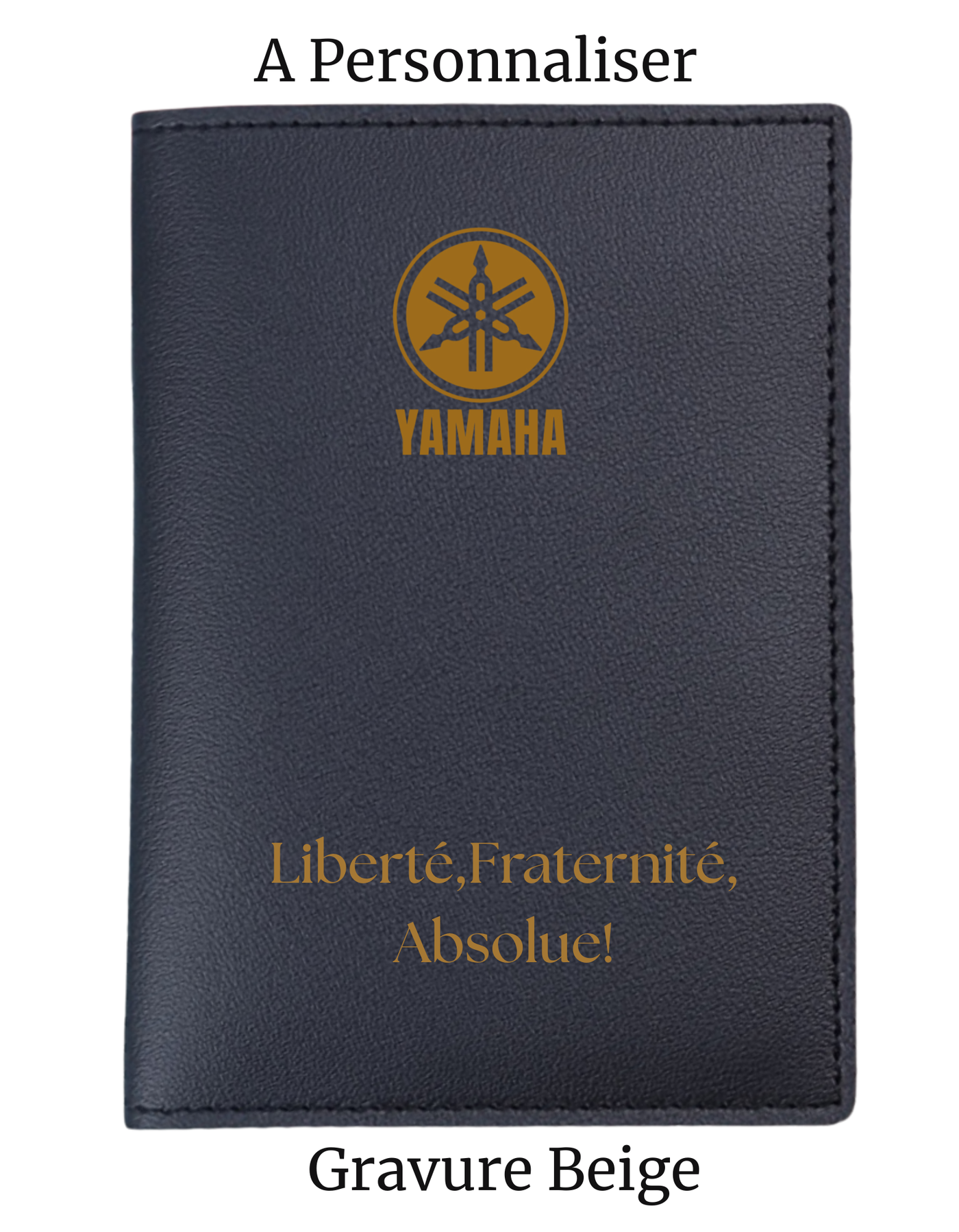 Protège Carte Grise Moto & Scooter à Personnaliser gravure Beige