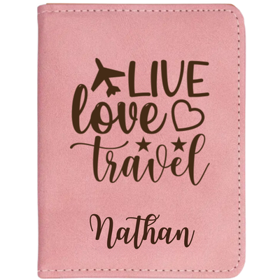 Protege passeport rose personnalise
