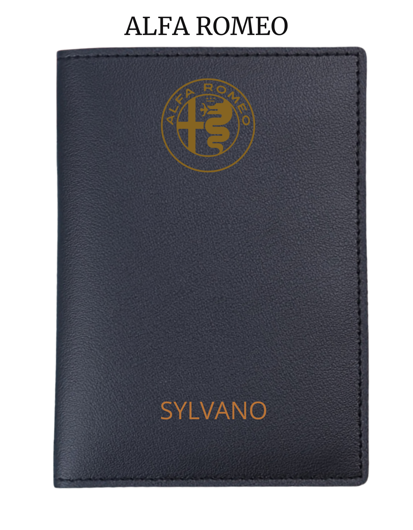 Protège Carte Grise Noir Logo Voiture à Personnaliser gravure Beige