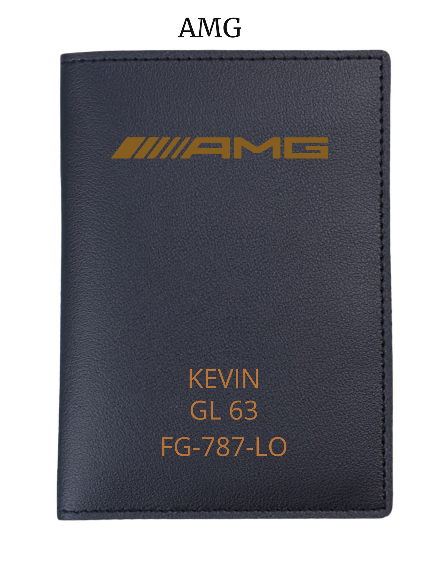 Protège Carte Grise Noir Logo Voiture à Personnaliser gravure Beige