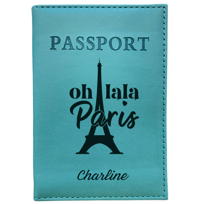 Funda para Pasaporte Personalizada Azul Cielo, Viaje en 1ª Clase 