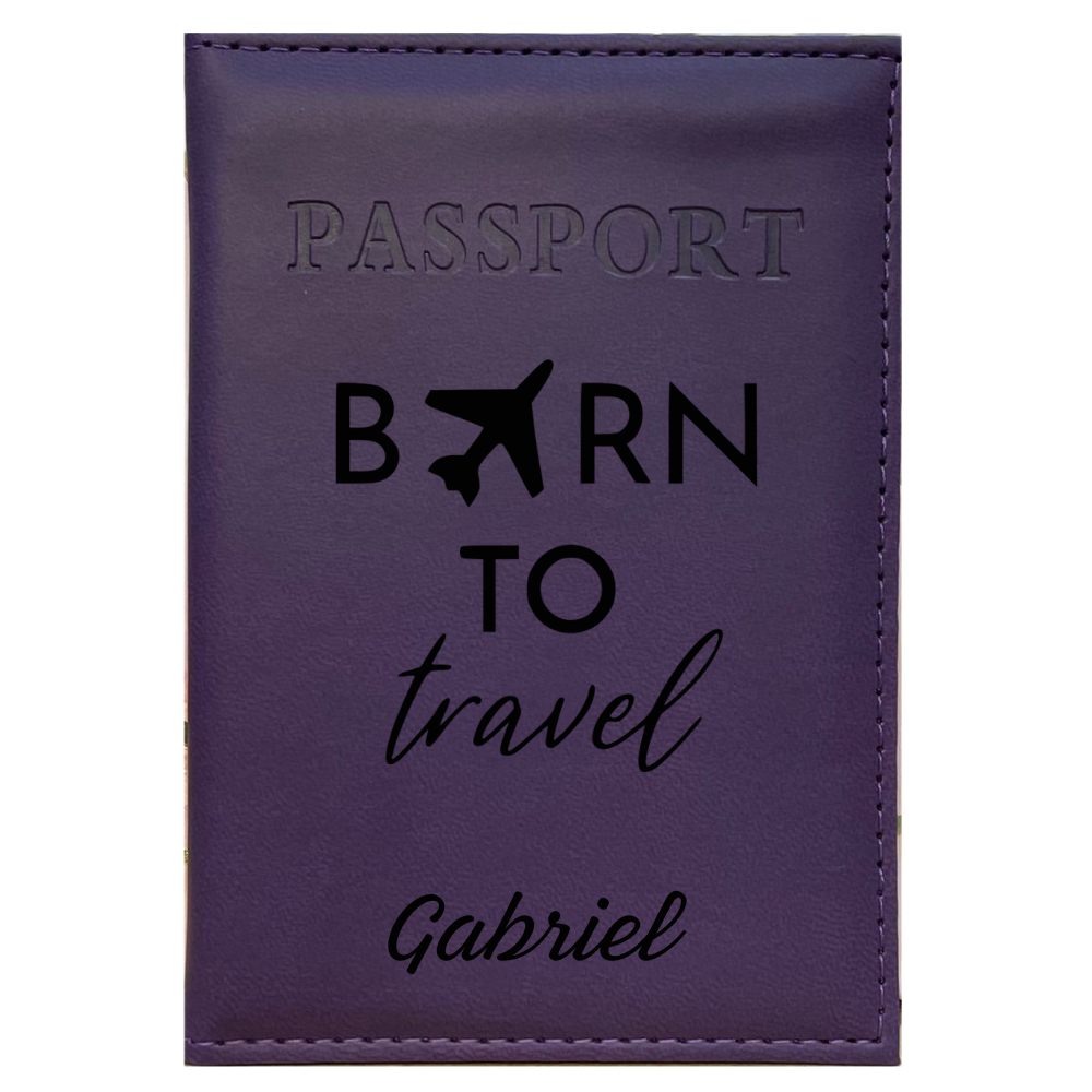 Funda para Pasaporte Personalizada Azul Cielo, Viaje en 1ª Clase 