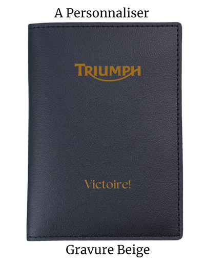 Protège Carte Grise Moto & Scooter à Personnaliser gravure Beige