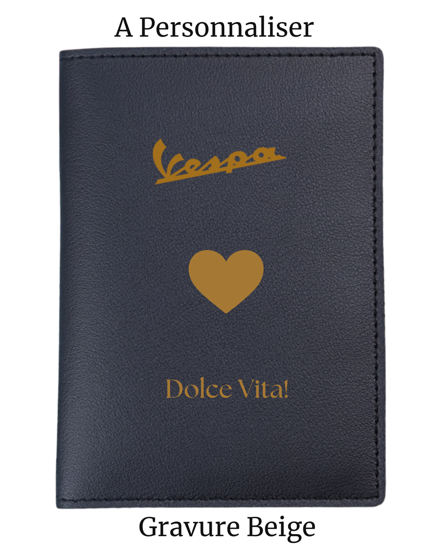 Protège Carte Grise Moto & Scooter à Personnaliser gravure Beige